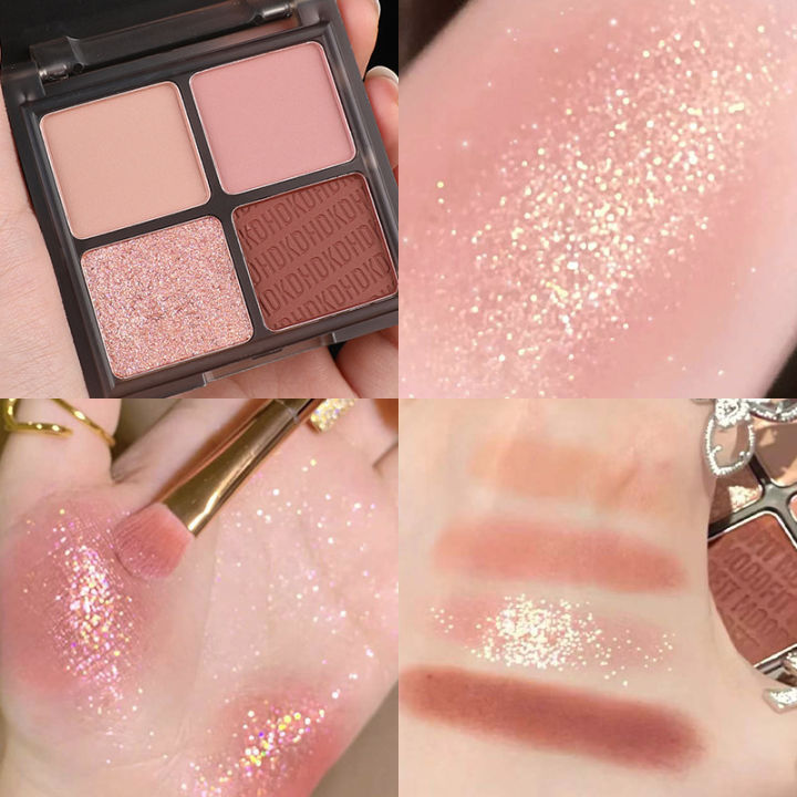HDKD%20New%20Four%20Color%20Eyeshadow%20Palette%20ins%20Affordable%20Student%20Pearlescent%20Matte%20Waterproof%20Beginner%20Douyin%20Internet%20Red%20-%20Image%204