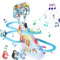 Polar Bear Penguin Sliding Track Puzzle Electric Race Train Track Toy with Music. 