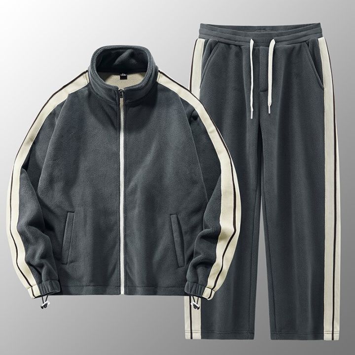 Striped%20Fleece%20Men's%20Sportswear%20Zipper%20Jacket%20+%20Sweatpants%20Tracksuit%20Winter%20Fashion%20Loose%20Unisex%20Jogging%20Suit%20Running%20Men%20Set%20-%20Image%207