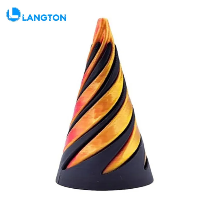 Langton Rotating Optical Illusion Toy Rotating Spiral Cone Toy Stress Relief Desktop Decor Gift Optical Illusion Vortex Thread Pass Through Pyramid Fidget Toy Pyramid Sculpture