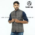 Ash Check Men's Waistcoat, Koti, Coat & Vest | Party Wear.