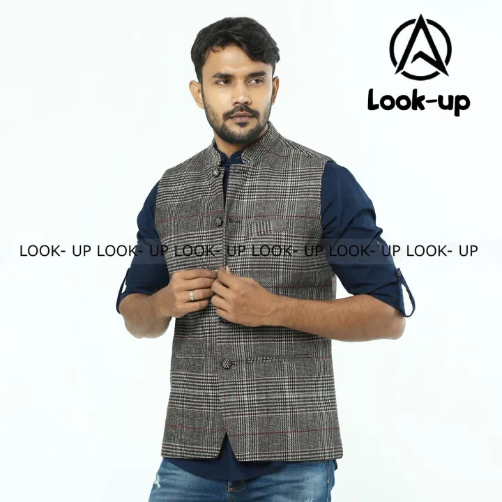 Ash%20Check%20Men's%20Waistcoat,%20Koti,%20Coat%20&%20Vest%20%7C%20Party%20Wear%20-%20Image%202