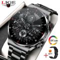 LIGE BW0382 NFC Smartwatch for Men - Heart Rate and Blood Pressure Monitor. 
