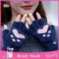 Trendygirl Women Lovely Winter Fingerless Cat Paw Thicken Warm Gloves-Girls Fashion screen Fingerless Sports Gloves For Outdoor Cycling, Camping, Motorcycle, Running. 