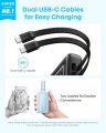 Anker Zolo A110M 45W Power Bank with Built-in Dual Type-C Cable - 20000mah , Dual Built-in USB-C Cables, USB-C&A Port, for iPhone 17/16 Series, Galaxy, and More.