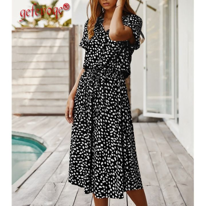 2021%20Women%20Casual%20Summer%20Dresses%20Holiday%20Dot%20Print%20Empire%20Party%20Beach%20Short%20Sleeve%20Vestidos%20De%20Verano%20Robe%20Femme%20Long%20Dress%20-%20Image%206