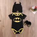(New) newborn toddler baby boys clothes romper bodysuit shoes hat Batman outfits set. 