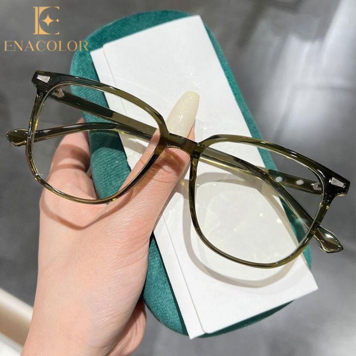 Enacolor Graded Eyeglasses with Grade -50 100 150 200 250 300 350 400 Fashion Glasses Ultra-light Korean Campus Style Student Glasses, Men Women Anti-blue Light Glasses Computer Anti-radiat