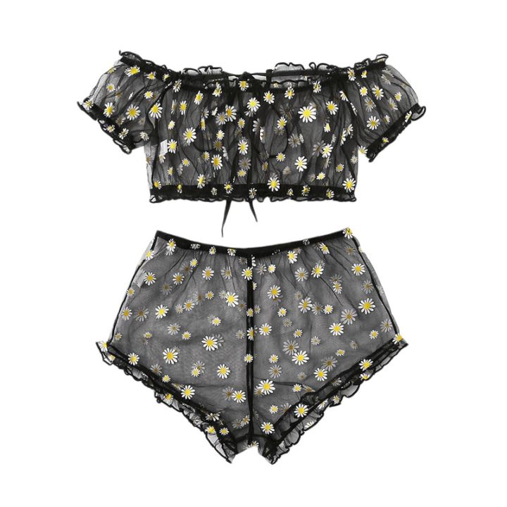 2PCS%20Off%20Shoulder%20Lace%20Up%20Bikini%20Set%20Women%20Sweet%20Casual%20Short%20Sleeve%20Swimsuits%20Beachwear%20Bathing%20Suits%20Lingerie%20-%20Image%205