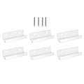 Vinyl Record Shelf Wall Mount 6 Pack, 4 INCH Clear Acrylic Album Record Holder Display Floating for Bathroom, Bedroom Durable Easy Install Easy to Use.