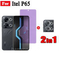Itel P65 4G 2in1 Matte Privacy / Ceramic soft film For Itel A50 A70 A60 A60S Anti Blue Light Ray Tempered Glass Screen Protector.