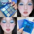 Pearlescent Blue Purple Eyeshadow Palette Nine-color Matte Glitter Waterproof Shiny Green Eye Shadow Korean Eyes Makeup Cosmetic. 