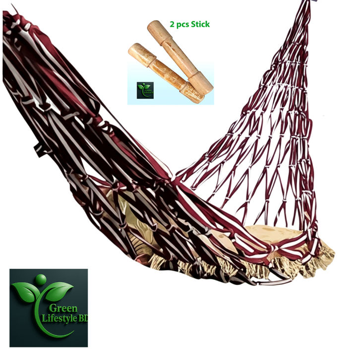 Handmade Ribbon Dolna/Hammock – Extra-Long 8.5ft, Strong & Comfortable Swing in Random Color