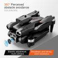 Drone 4K HD 3 Camera ESC Obstacle Avoidance Brushless Motor Foldable Drone - Black with Laser Sensor p. 