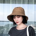 Solid Color Women Bucket Hat Summer Foldable Sunscreen Panama Fisherman Hat Female Outdoor Sun Prevent Hat Travel Beach Cap. 
