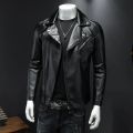 High Quality Leather Jacket Men Fashion Motorcycle Outerwear Mens Turn Down Collar Bomber Leather Suede Moto Biker Jackets Man.