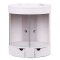 3 Layer Rotation Transparent Door Desktop Organizer Storage Box Makeup Cosmetic Drawer Case. 