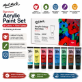 Mont Marte Signature Acrylic Paint Set 8 Colors × 75ml Tubes for Painting & Artwork. 