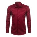 Men's Purple Bamboo Fiber Dress Shirts Brand Long Sleeve Shirt Solid Slim Fit Casual Formal Non Iron Work Shirt Camisa Masculina. 
