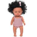 【The road to happiness Store】35CM Black Skin Reborn Dolls Toys Full Body Silicona Silicone Curly Hair Kids Baby Bath Toys Companion Bebe Dolls. 