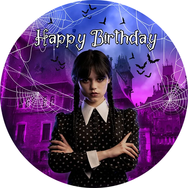 Wednesday%20Addams%20Round%20Cover%20Girl%20Birthday%20Baby%20Shower%20Backdrop%20Nevermore%20Family%20Party%20Circle%20Cylinder%20Cover%20Photo%20Booth%20Props%20-%20Image%207
