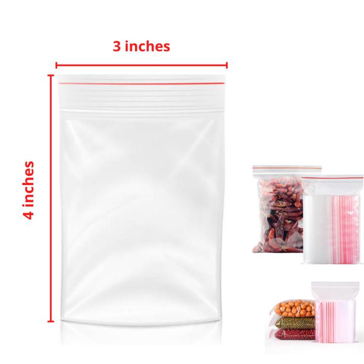 100 Piece Zip/Zipper Lock Poly Bag- 3X4 inch. For Women/wed/gift Jewelry Packaging Display Food