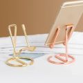 Rose Gold Cute Business Card Holder Metal Cell Phone Stand Metal Wire Cellphone Tablet Desk Mobile Phone Accessories.