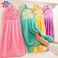 Print Coral Fleece Microfiber Hanging Hand Towel Cute Kids Washcoloths Quick Dry Thicken Cleaning Cloths Wipes Rags for Kitchen & Bathroom 38*30cm.