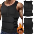 Sauna Waist Trainer Vest for Men Weight Loss Sweat Vest Double Tummy Control Trimmer Belts Neoprene Workout Upper Body Shaper.