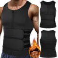 Sauna Waist Trainer Vest for Men Weight Loss Sweat Vest Double Tummy Control Trimmer Belts Neoprene Workout Upper Body Shaper. 