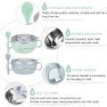 Baby Feeding Bowl with Lids Stainless Steel Insulated Bowl Spoon Set Children Tableware Cartoon Printed Easy To Clean Children Food Bowl.