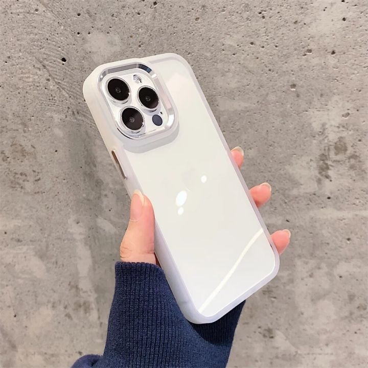 HOCE%20Transparent%20Phone%20Cases%20For%20iPhone%2011%2012%2013%2014%2015%2016%2017%20Pro%20Max%2014%2015%2016%20Plus%2017%20Air%20Case%20Plating%20Camera%20Frame%20Soft%20Bumper%20Clear%20Hard%20Back%20Cover%20-%20Image%204