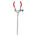 Lab Clamp 28cm 3 Prong Finger Style Rubber-Coated Head Laboratory Clamp Multifunctional Condenser Beaker Extension Clamp. 