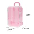【In-demand】 2 Pcs Mini Roller Travel Suitcase Candy Box Personality Wedding Candy Box Luggage Trolley Case Candy Small Storage Box, Blue & Pink. 
