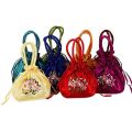 Leaf Hanfu Drawstrings Bag Elegant Mommy Bag Ethnic Style Small Purse Wallet Satin Silk Shopping Bag Embroidery Flower Handbag Ladies/Girls. 