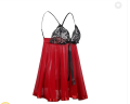 Baby Doll Lingerie Women Nightwear |net Baby Doll Nightwear| Baby Doll Night Dress | Women’s Lace Babydoll Night Dress-Black & Red. 