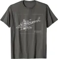 AH-64 Apache Helicopter Blueprint Shirt Summer Cotton O-neck Short Sleeve T-shirt. 