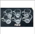6 Pieces Tea Cup Set - Transparent - Enjoy Tea Time With This Elegant Transparent Cup Set.