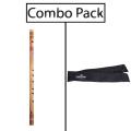 Combo of Scal G-12.5 Bamboo Flute and Flute Bag - Wooden.