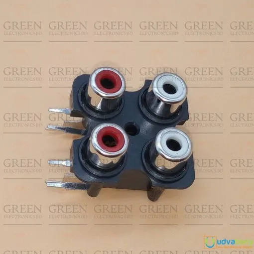2Pcs%20PCB%20Mount%20Stereo%20Audio%20Video%20Jack%20AV/RCA%20Socket%204%20Position%20Female%20Connector%20-%20Image%205