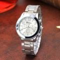 2021 Geneva Ladies Watch High Quality Stainless Steel Quartz Wrist Watch Geneva Watch Womens Rose Gold Watches Reloj Mujer Clock. 