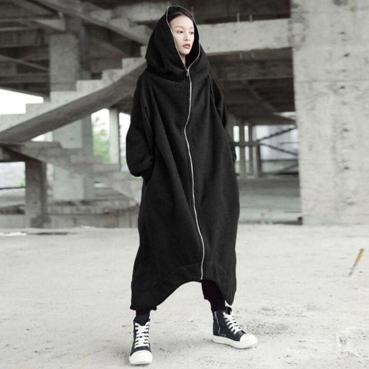 Plus%20Size%20Women%20Autumn%20Winter%20Solid%20Color%20Zip%20Hooded%20Sweatshirt%20Long%20Fleece%20Coat%20-%20Image%204