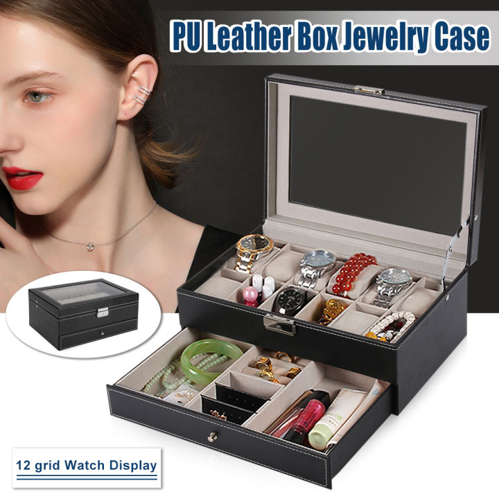 Fashion%20Watch%2012%20Slot%20Watch%20Case%20Display%20Box%20Leather%20Top%20Glass%20Jewelry%20Storage%20Organizer%20Gift%20-%20Image%203