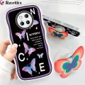 Jizetin for Huawei Mate 20 Pro Back Cover + Free Pop Socket Colorful Butterfly Soft Wavy Shape TPU Phone Case For Girls Boys.
