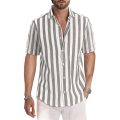 Spring and Summer New Fashion Men's Top Short Sleeve Stripe Polo Shirt T-shirt.