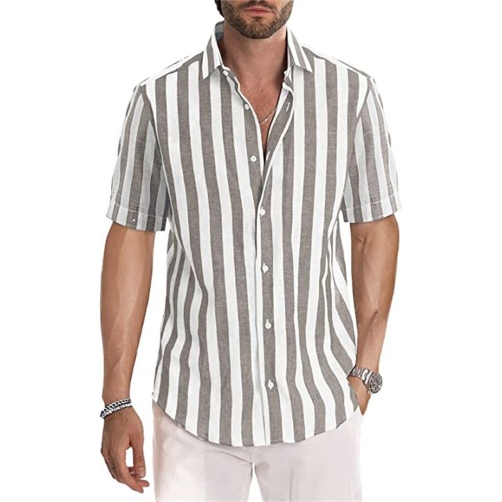 Spring%20and%20Summer%20New%20Fashion%20Men's%20Top%20Short%20Sleeve%20Stripe%20Polo%20Shirt%20T-shirt%20-%20Image%204