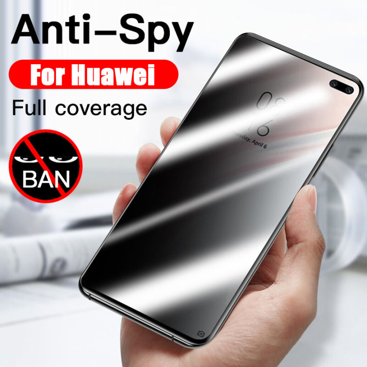 Privacy Anti Spy Tempered Glass For Huawei P20 P30 P40 Lite Y7 Pro Y9 Prime 2019 Y9S Y7P Y6P Y6S Nova 11 11i 10 8 8i 9 3 3i 7 SE 7i 5T Y90 Y70 Mate 20 X Honor 10 20 20S 8X Screen Protector Film