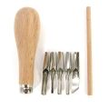 Lino Block Cutting Rubber Stamp Carving Tools with 5 Blade Wood Handle Printmaking Carving Tools Set.