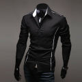 New Fashion Men Slim Fit Dress Shirt Button Down Casual Long Sleeve Regular Gentleman Top Shirts Black White Gray. 