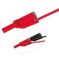 XHHDQES 5PCS Banana Plug Silicone Test Leads 4mm Fully Insulated Safety Shrouded Stackable Banana Plug Soft Wire Extension Cable.
